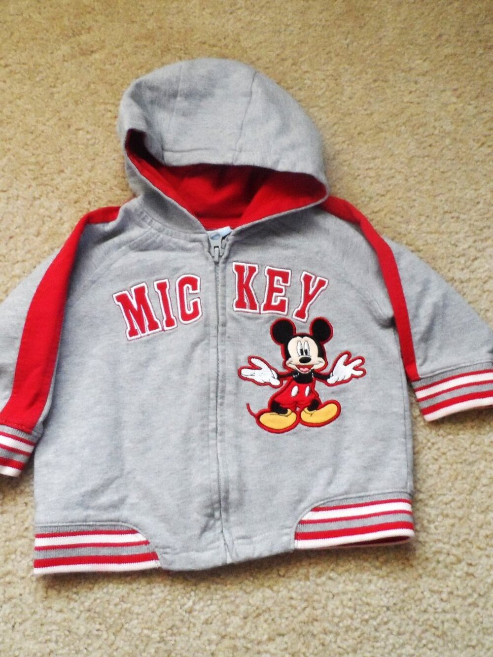 Disney Mickey Mouse, full zip sweater, 18 months